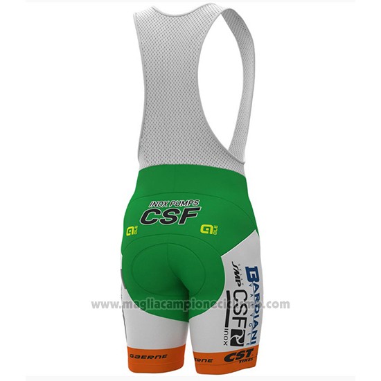 2018 Abbigliamento Ciclismo Bardiani Csf Verde e Bianco Manica Corta e Salopette